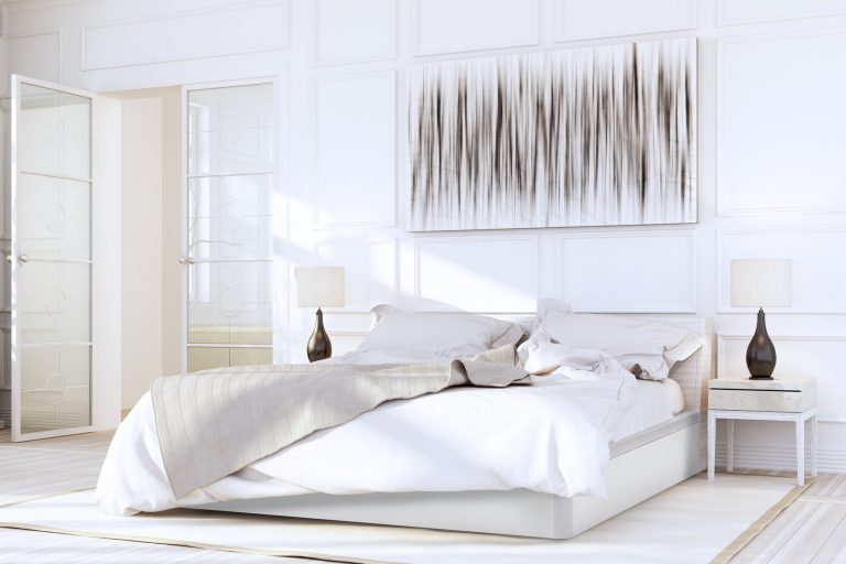 Canape Madera Blanco en dormitorio