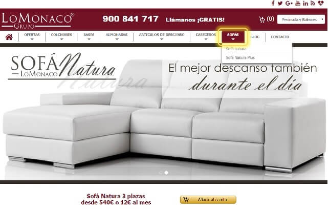 Comprar Un Sofá | LOMONACO - Tienda Online De Colchones